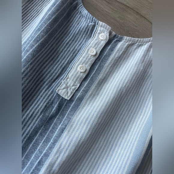 Anthropologie Cloth & Stone Linen Blend Striped Sleeveless Jumpsuit SZ M - Picture 3 of 10